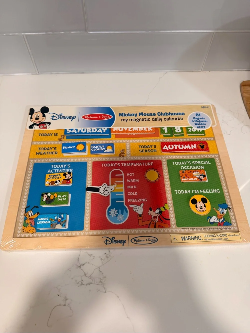 Brend New Melissa & Doug Disney Mickey Mouse Clubhouse Magnetic Daily Calendar